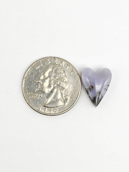 Moss agate heart cabochon