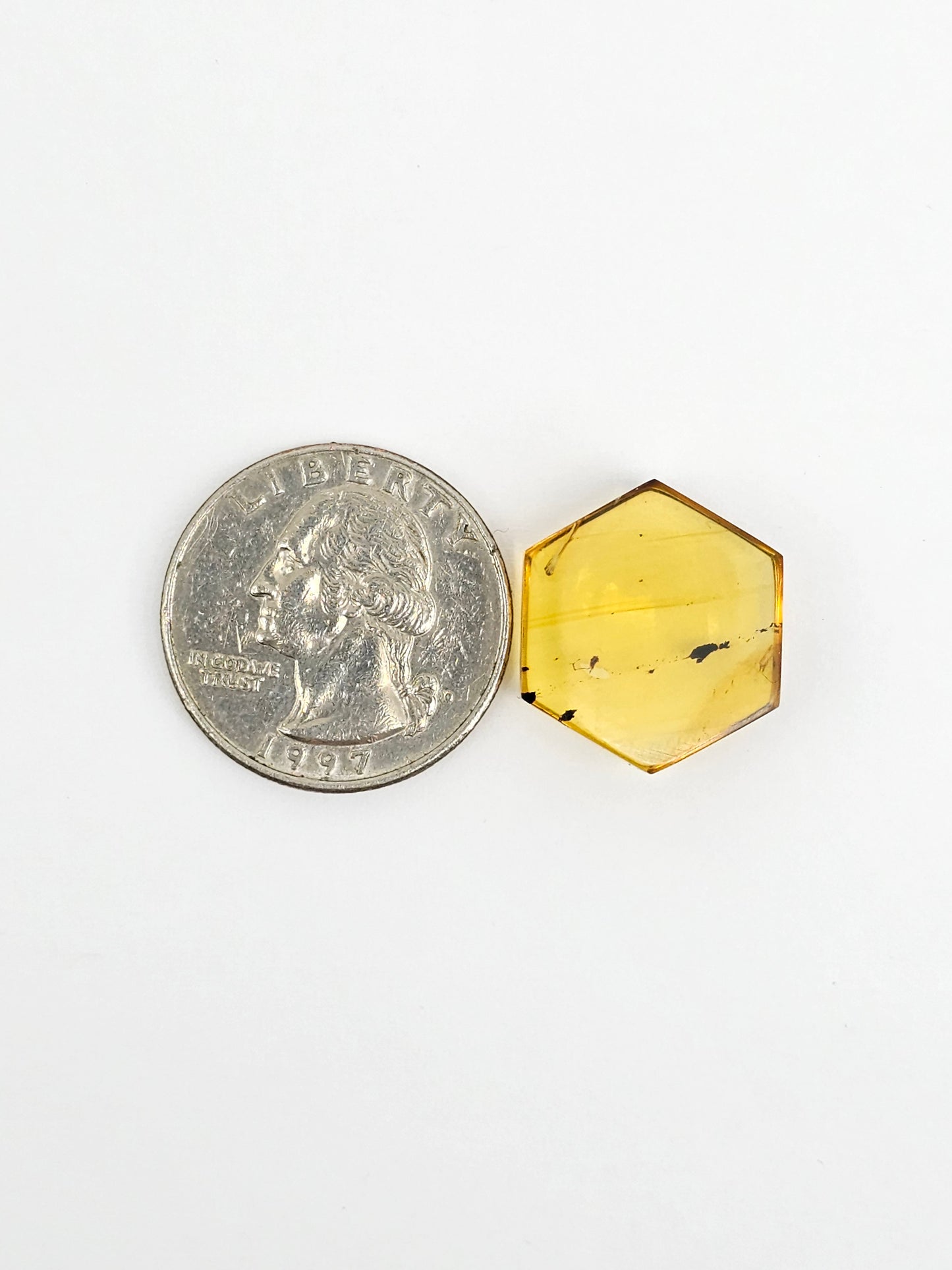 Amber Hexagon Cabochon
