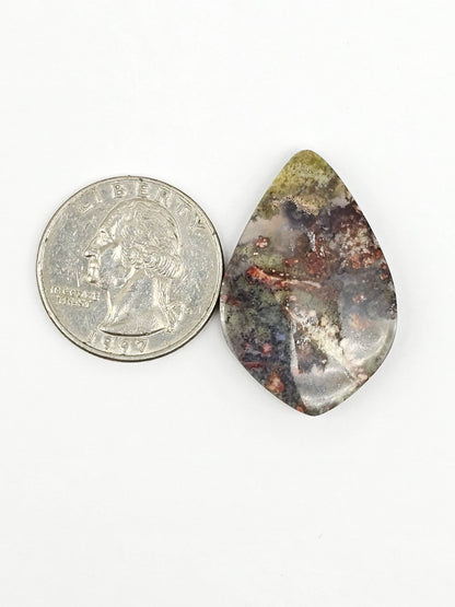 Moss agate cabochon