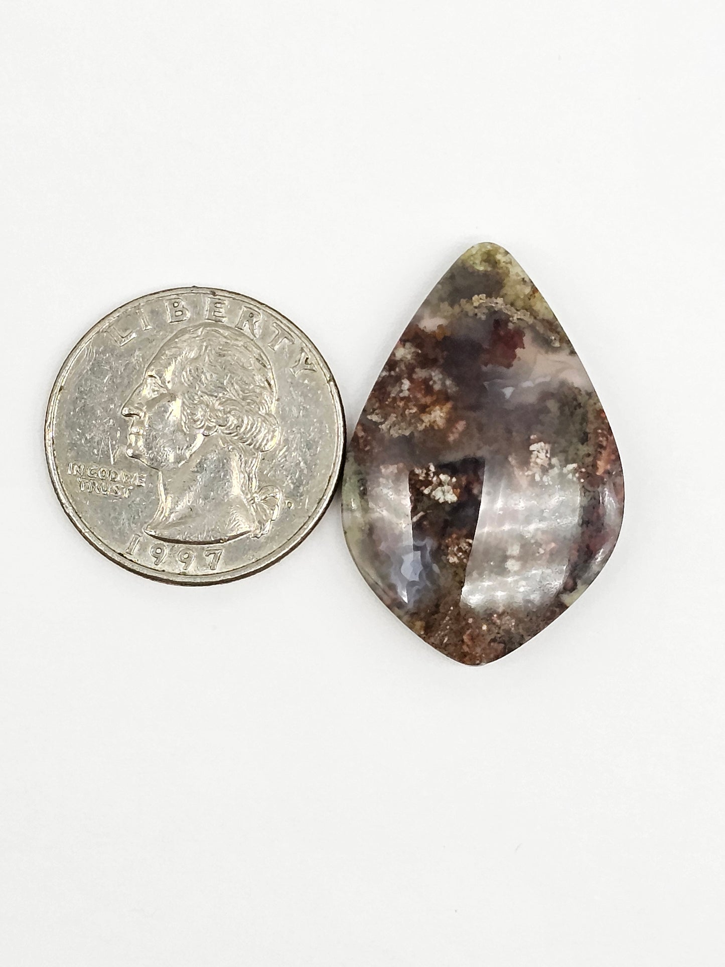 Moss agate cabochon