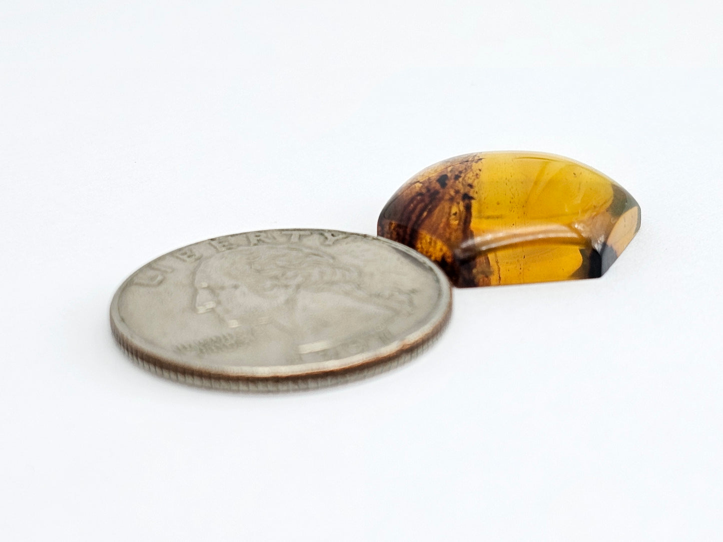 Amber Hexagon Cabochon