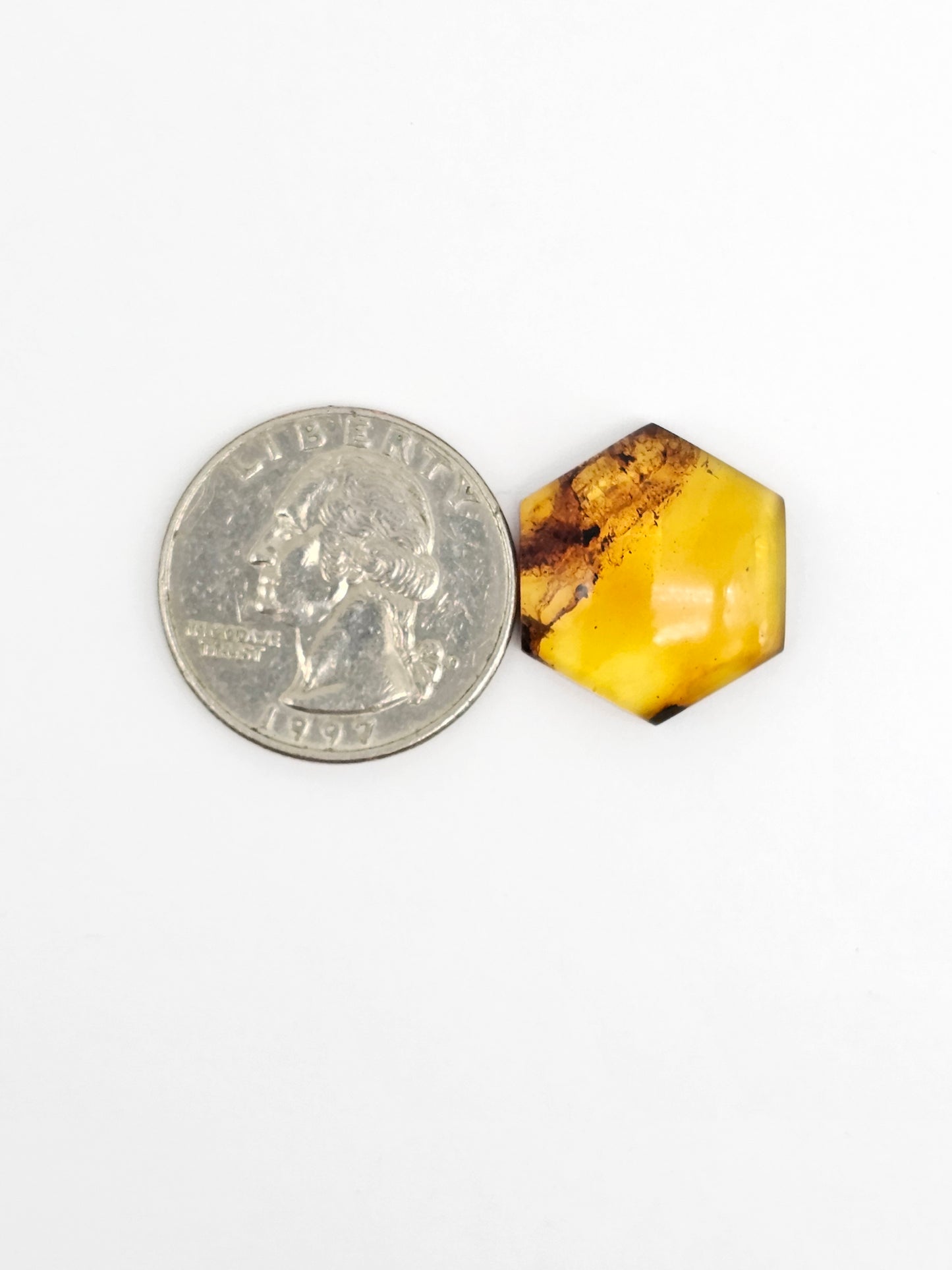 Amber Hexagon Cabochon