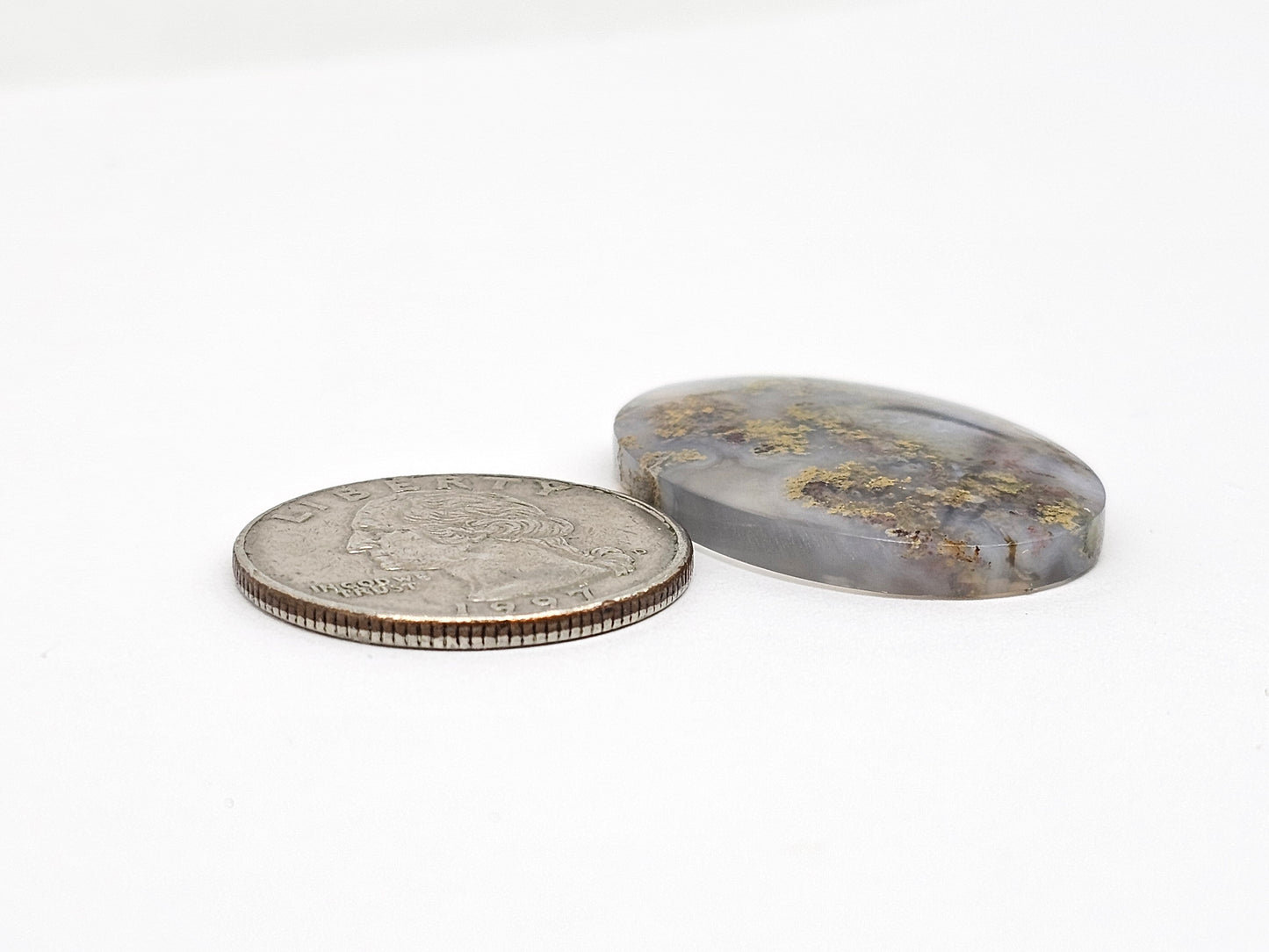 Moss agate cabochon