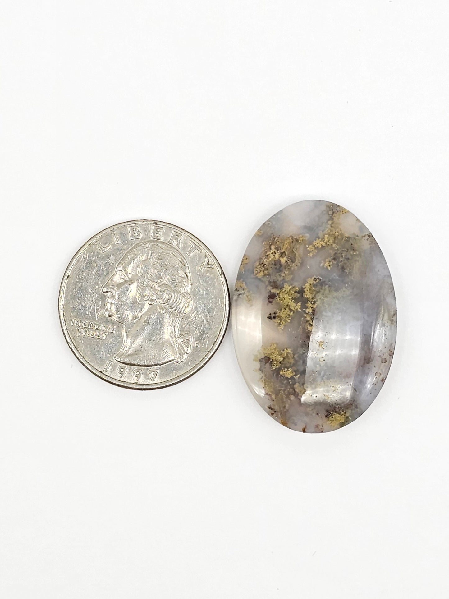 Moss agate cabochon