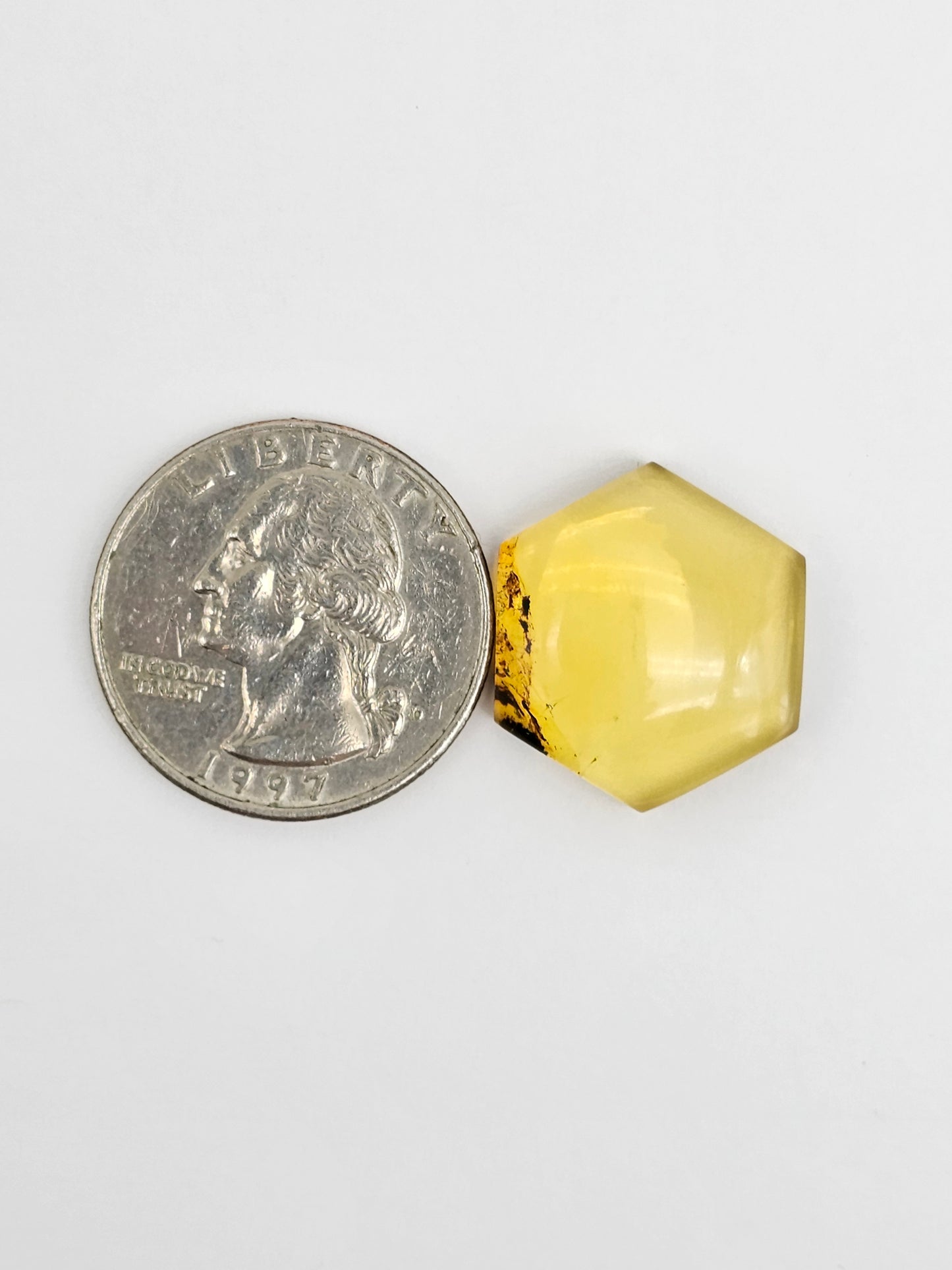 Amber Hexagon Cabochon