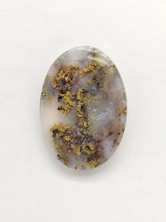Moss agate cabochon