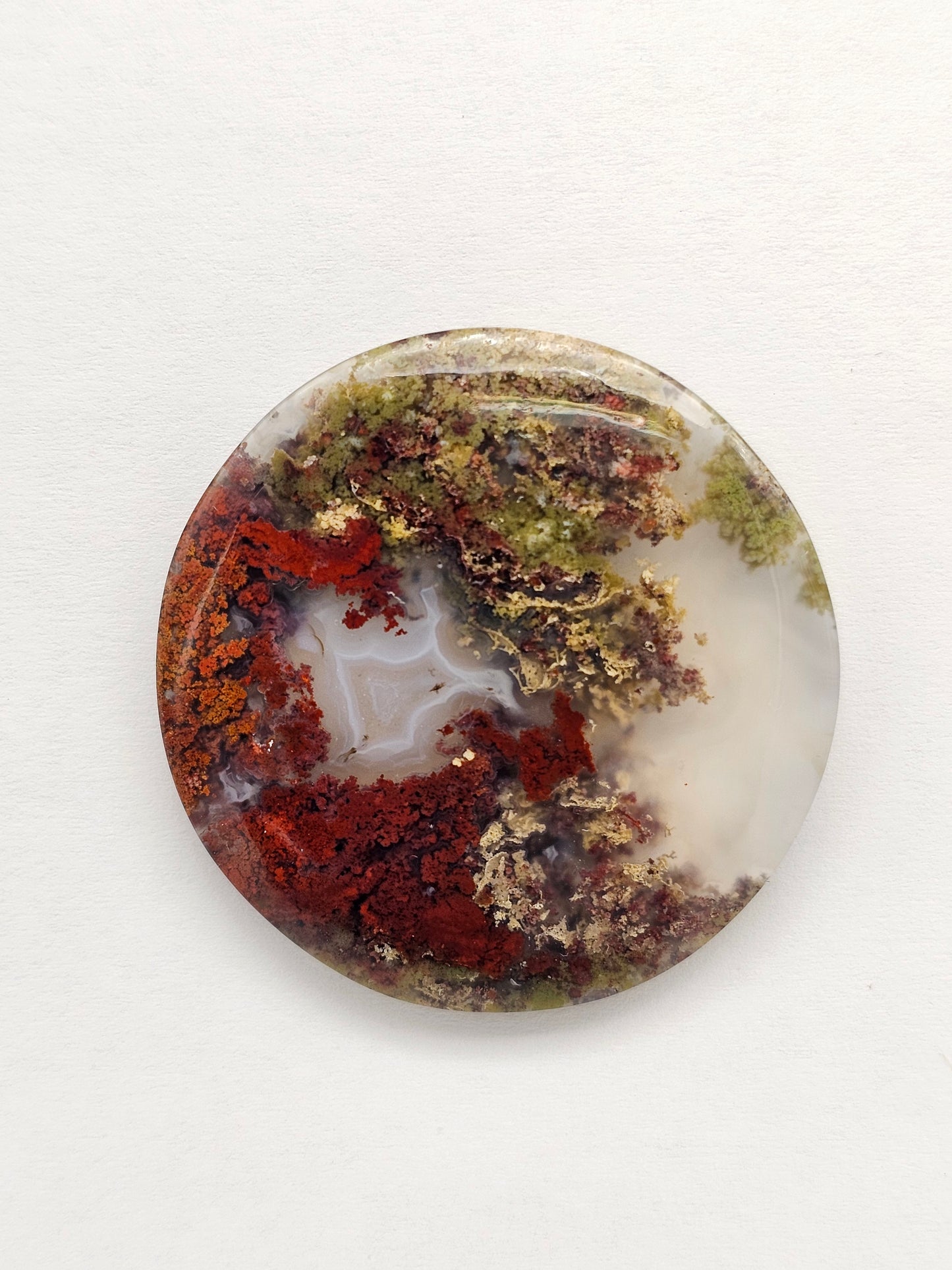 Moss agate cabochon