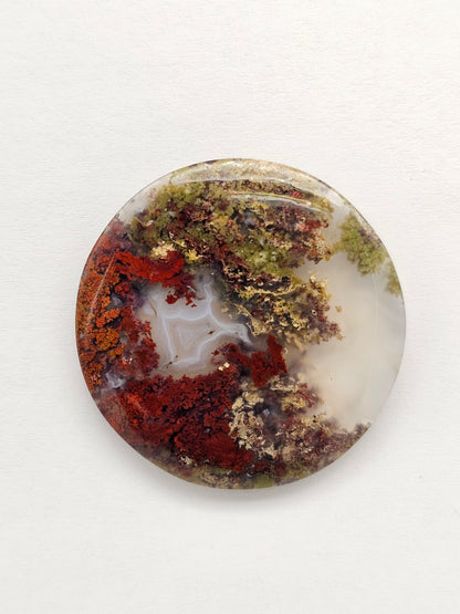 Moss agate cabochon