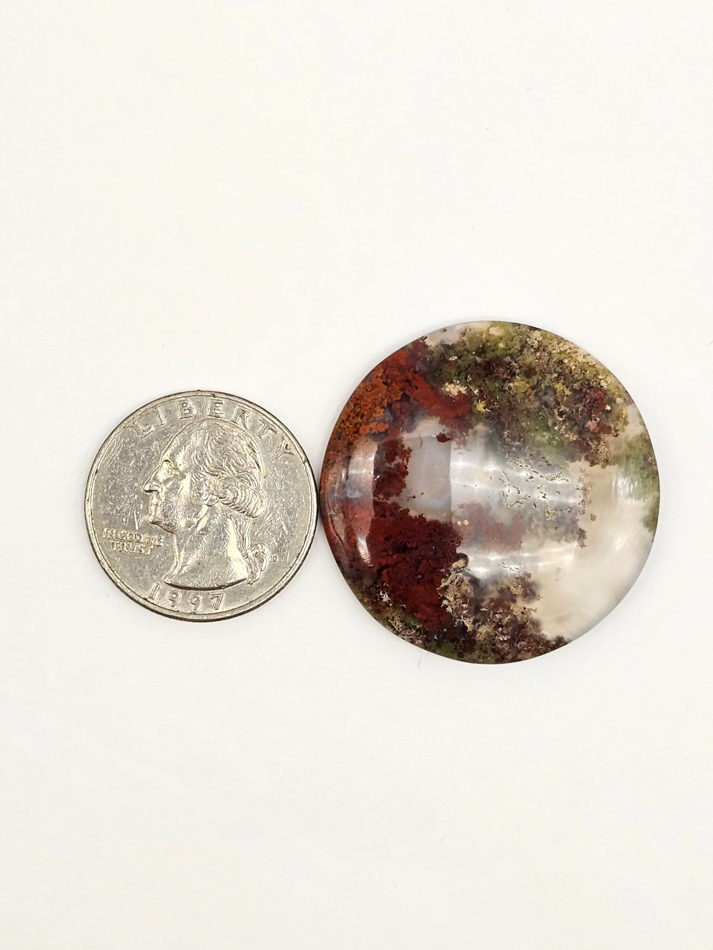 Moss agate cabochon