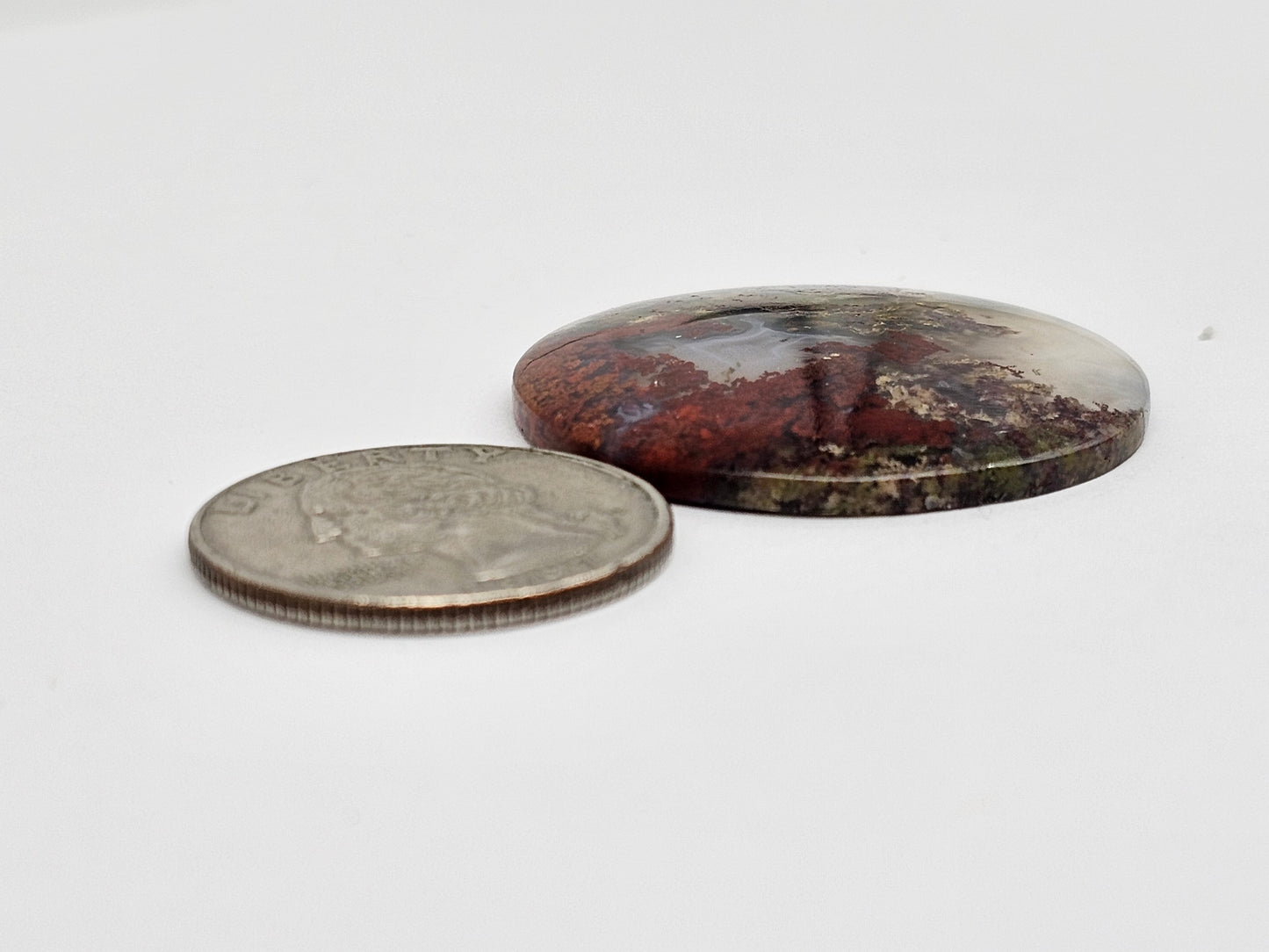 Moss agate cabochon