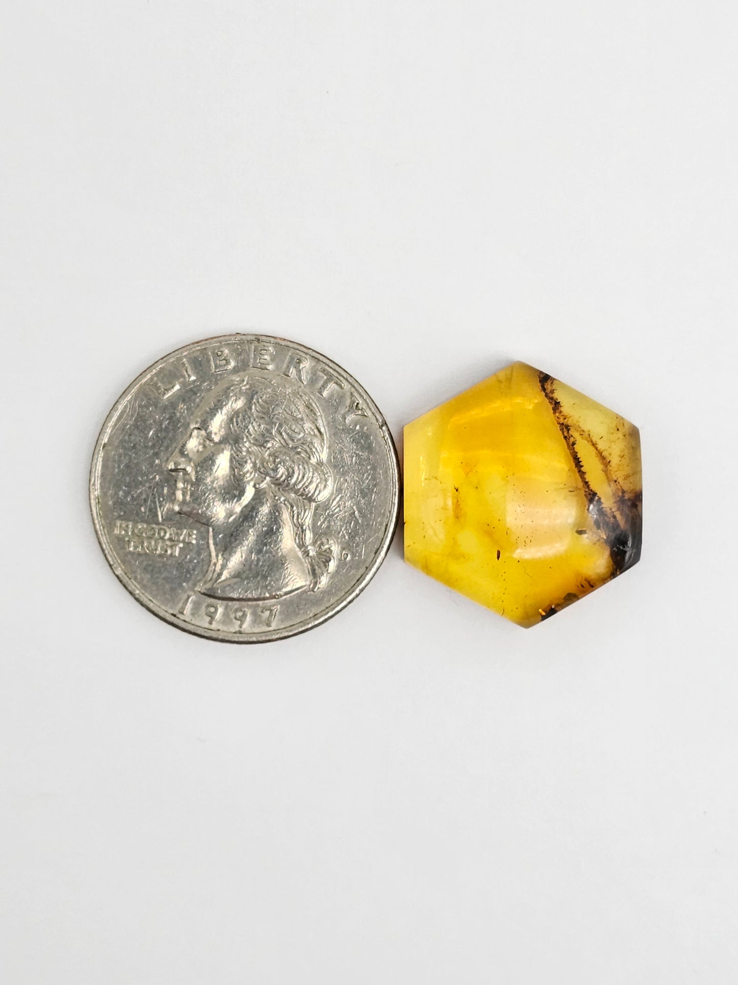 Amber Hexagon Cabochon