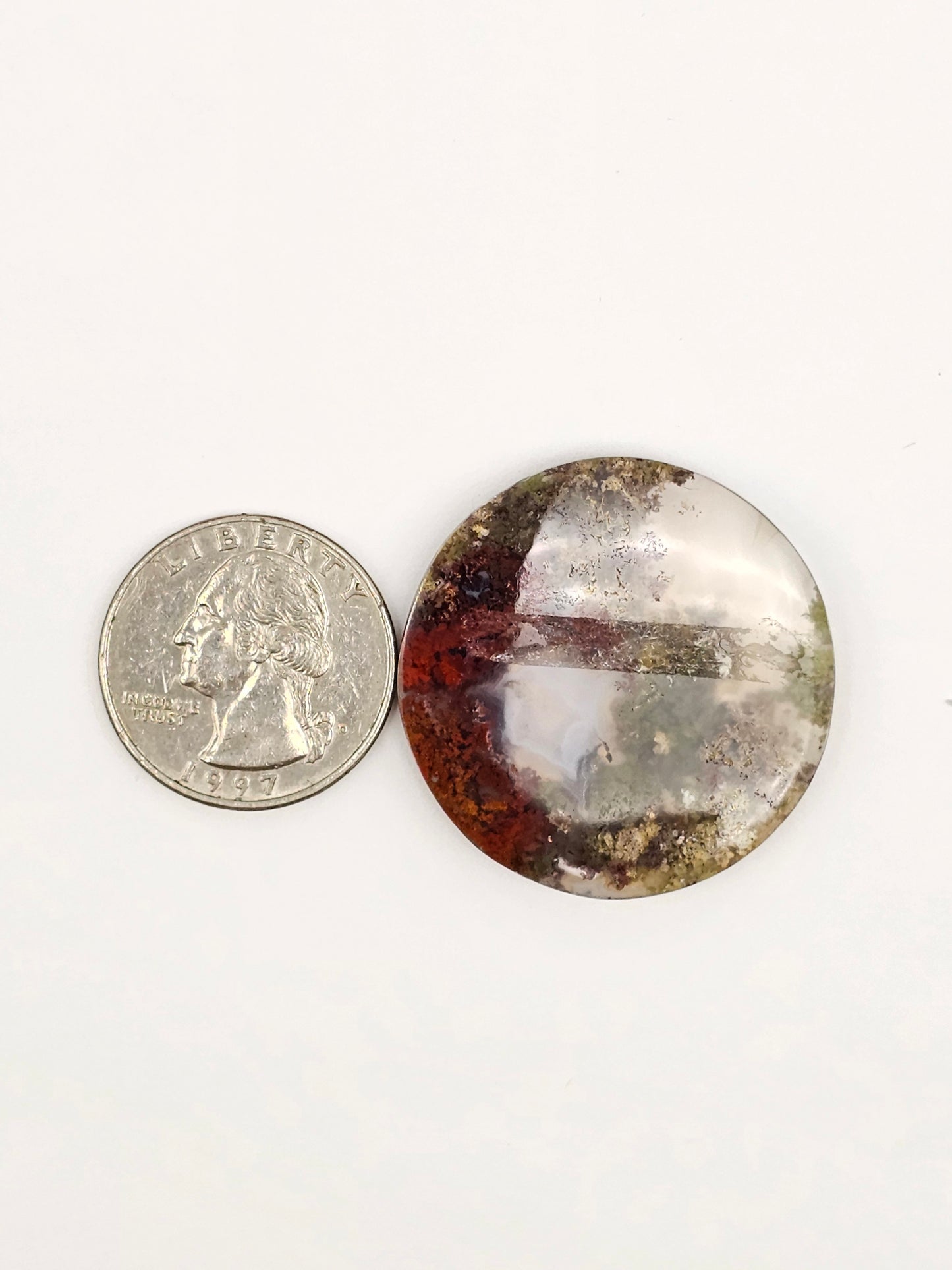Moss agate cabochon