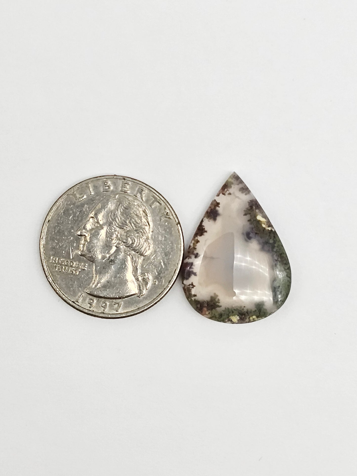 Moss agate cabochon