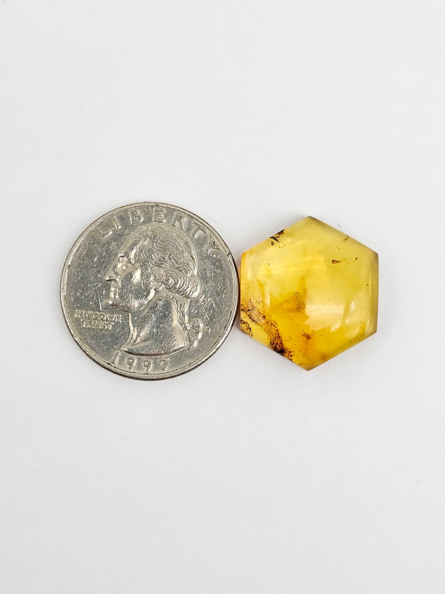 Amber Hexagon Cabochon