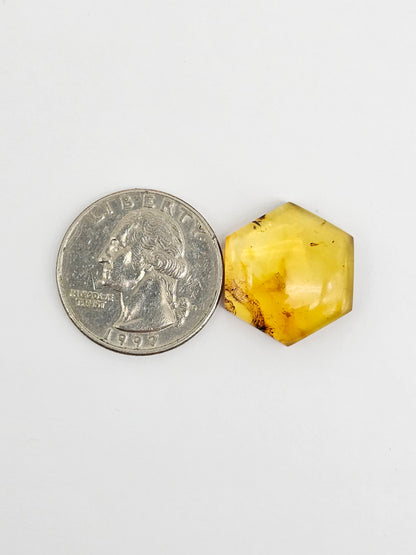 Amber Hexagon Cabochon