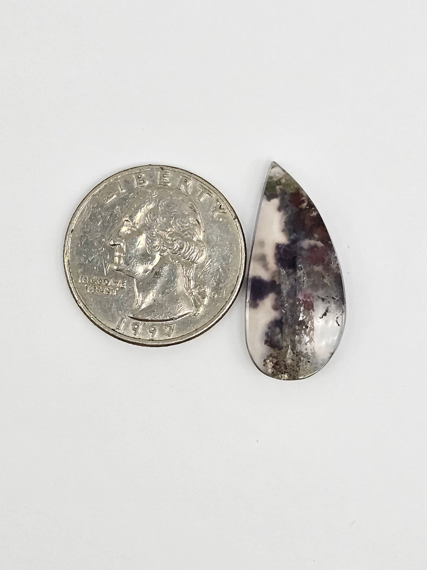 Moss agate cabochon
