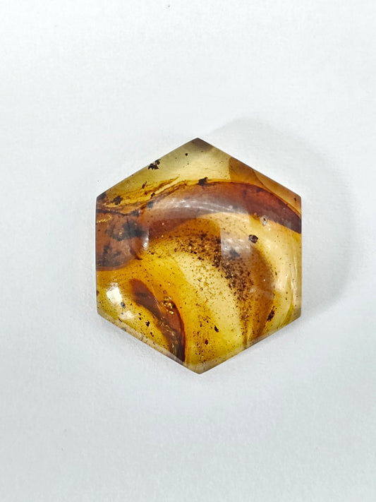 Amber Hexagon Cabochon
