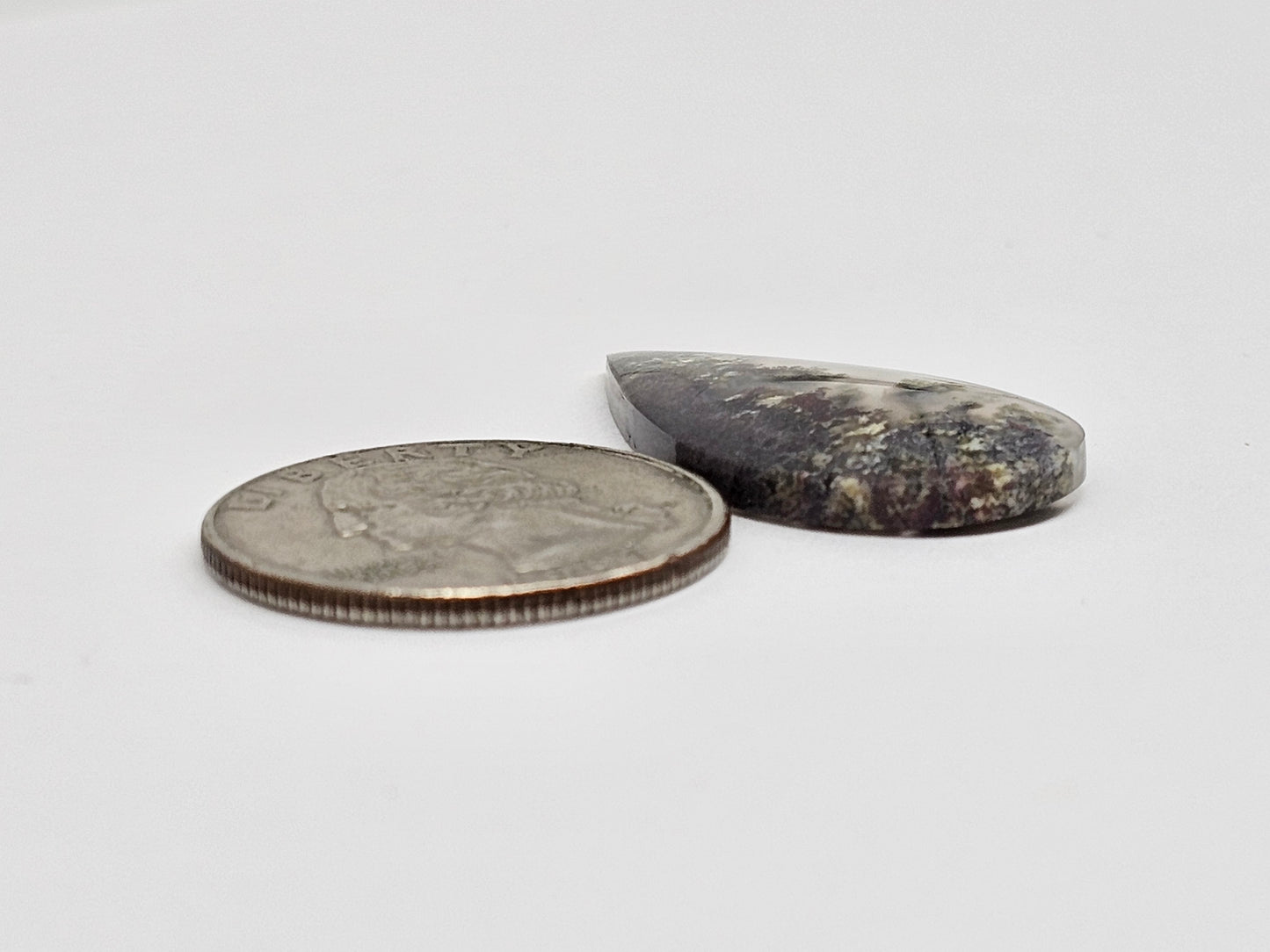 Moss agate cabochon