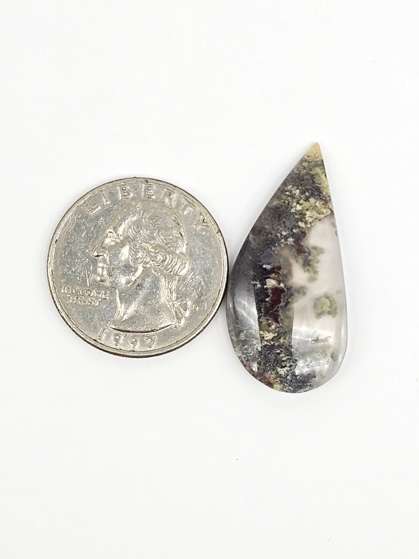 Moss agate cabochon
