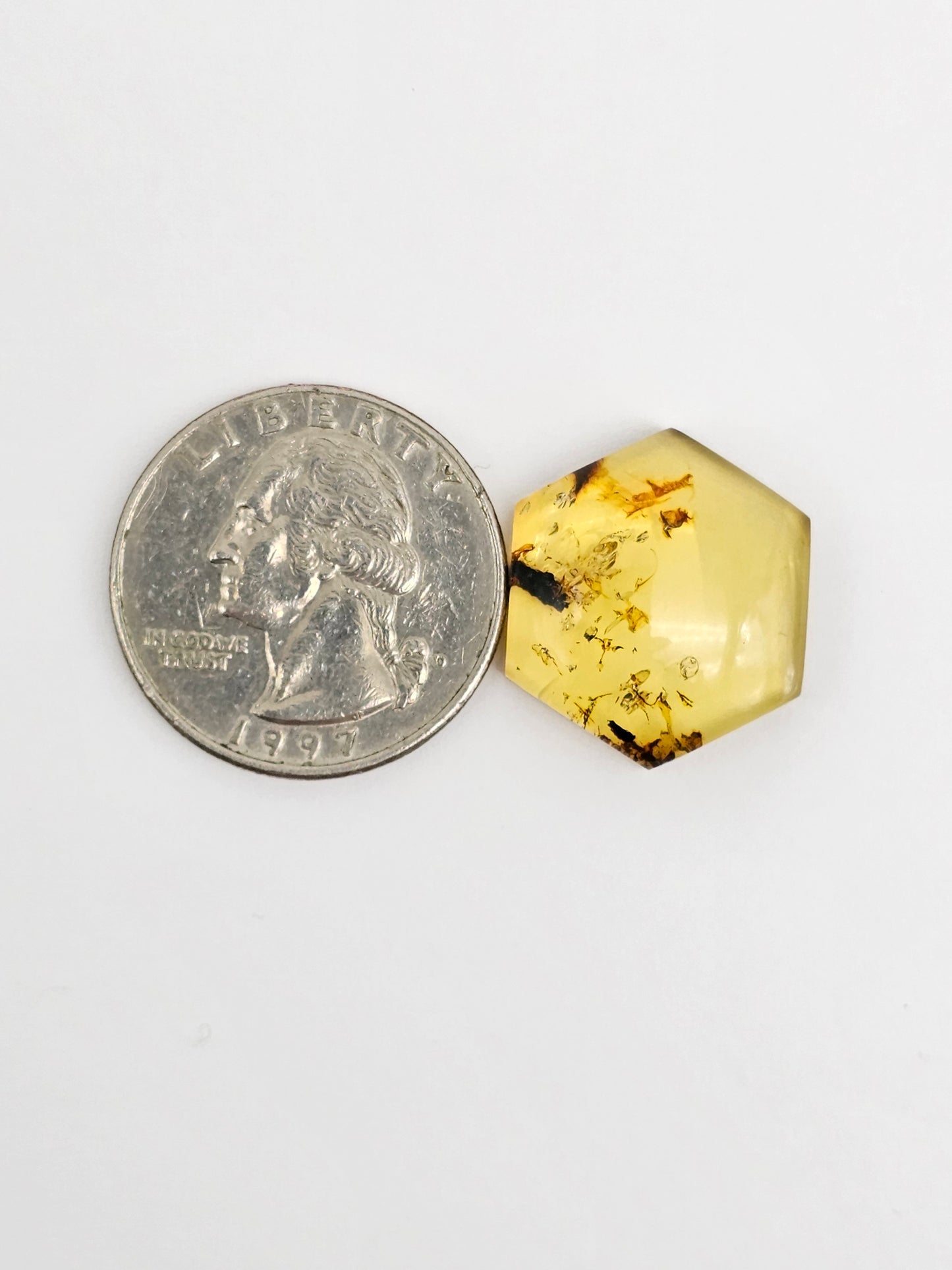 Amber Hexagon Cabochon