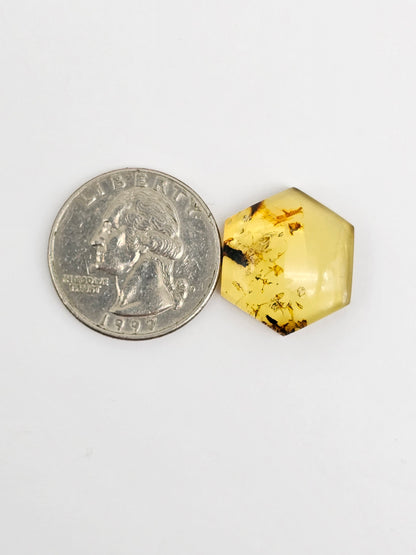 Amber Hexagon Cabochon