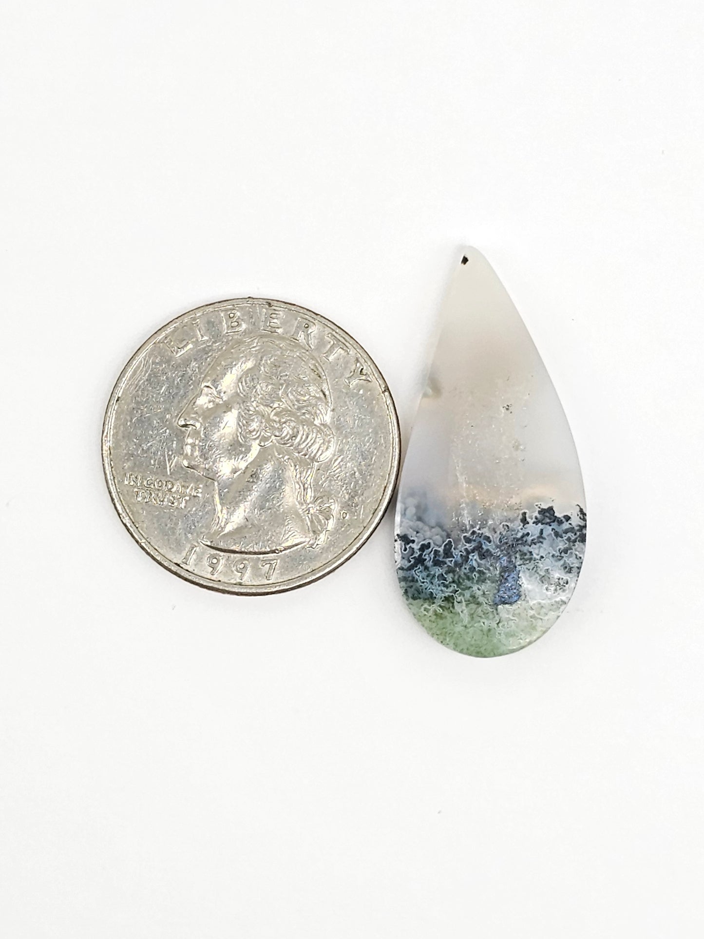 Moss agate cabochon