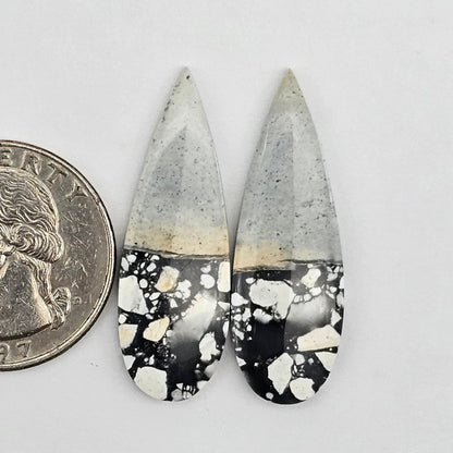 Maligano Jasper cabochon pair