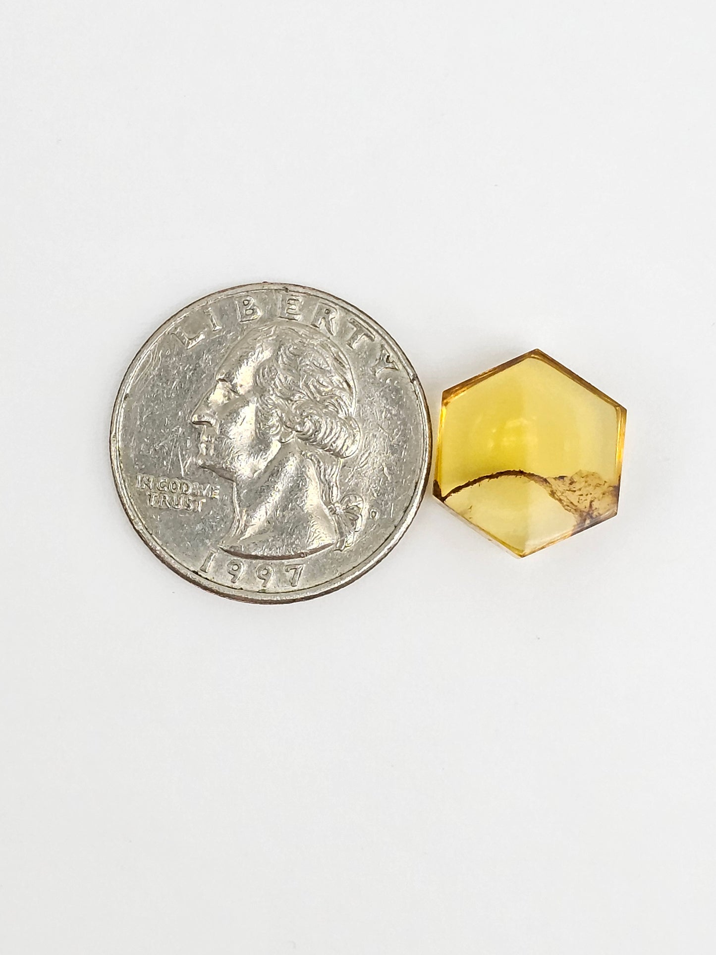 Amber Hexagon Cabochon