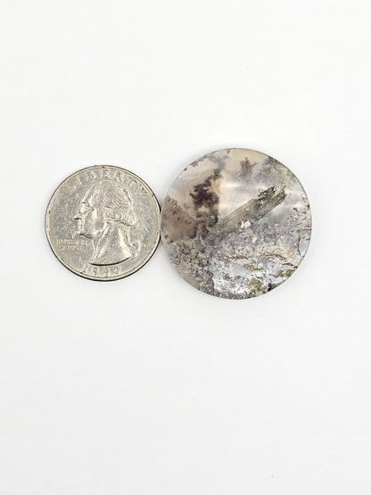 Moss agate cabochon