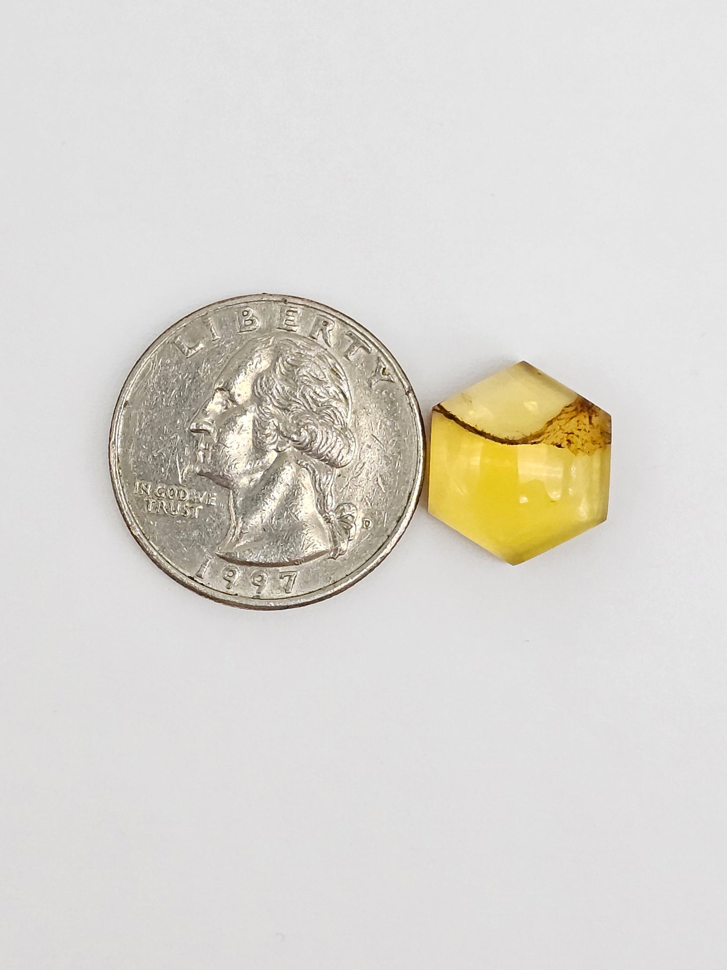 Amber Hexagon Cabochon