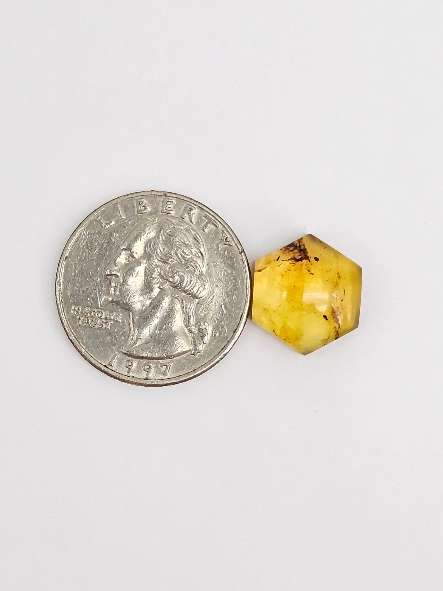 Amber Hexagon Cabochon