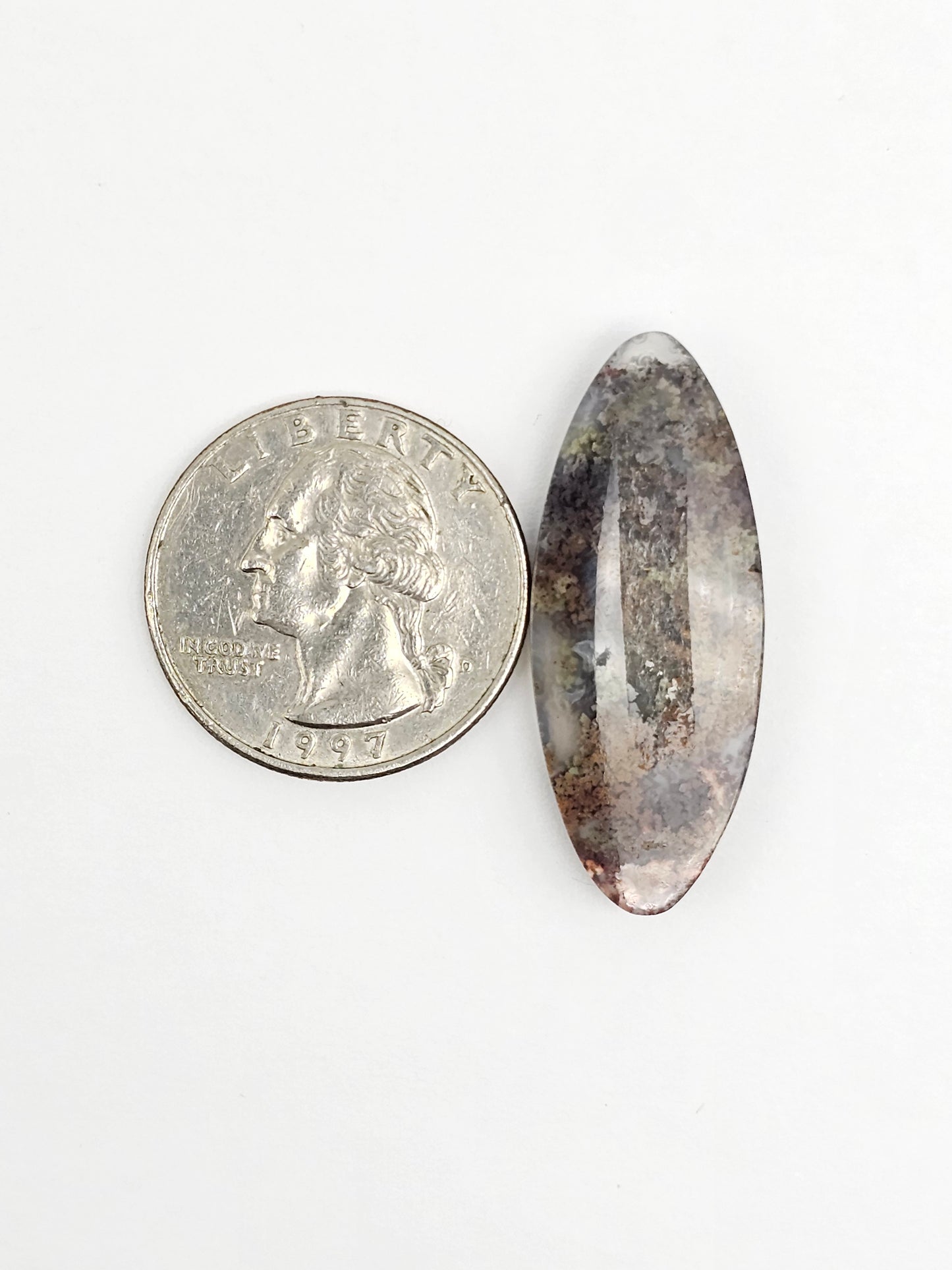 Moss agate cabochon
