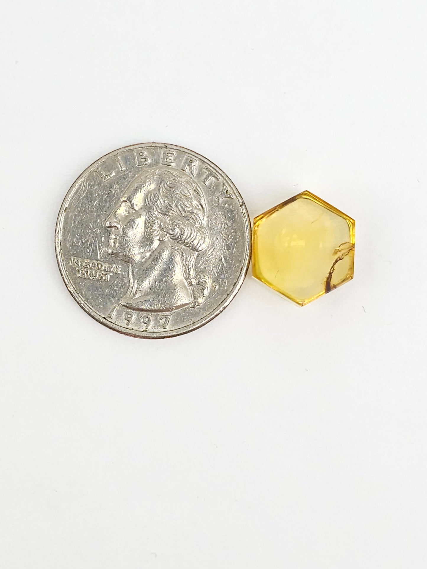 Amber Hexagon Cabochon