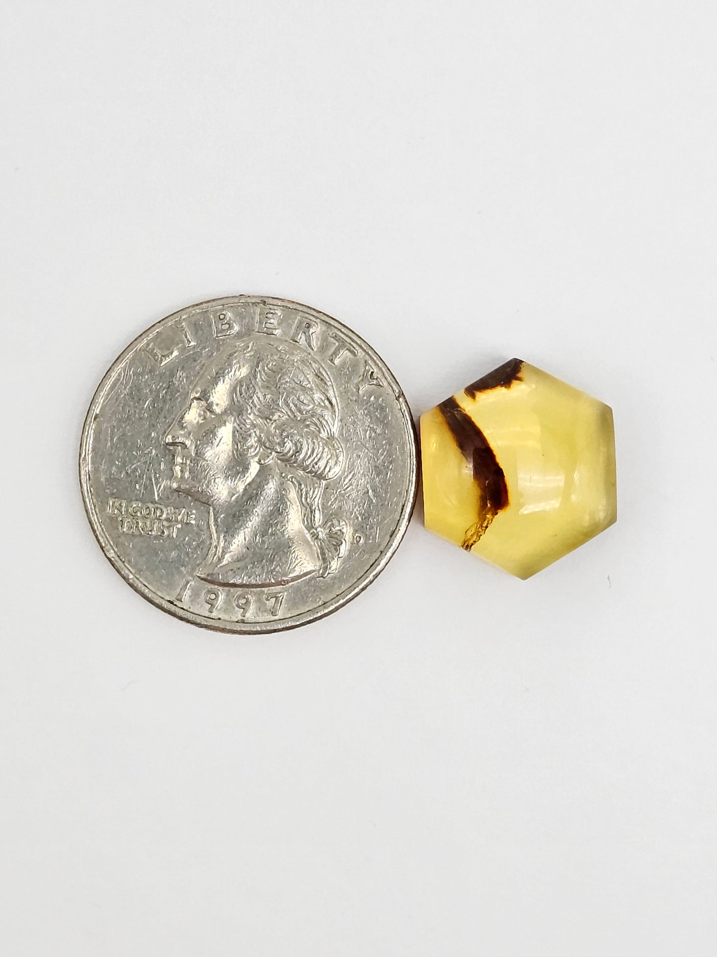Amber Hexagon Cabochon