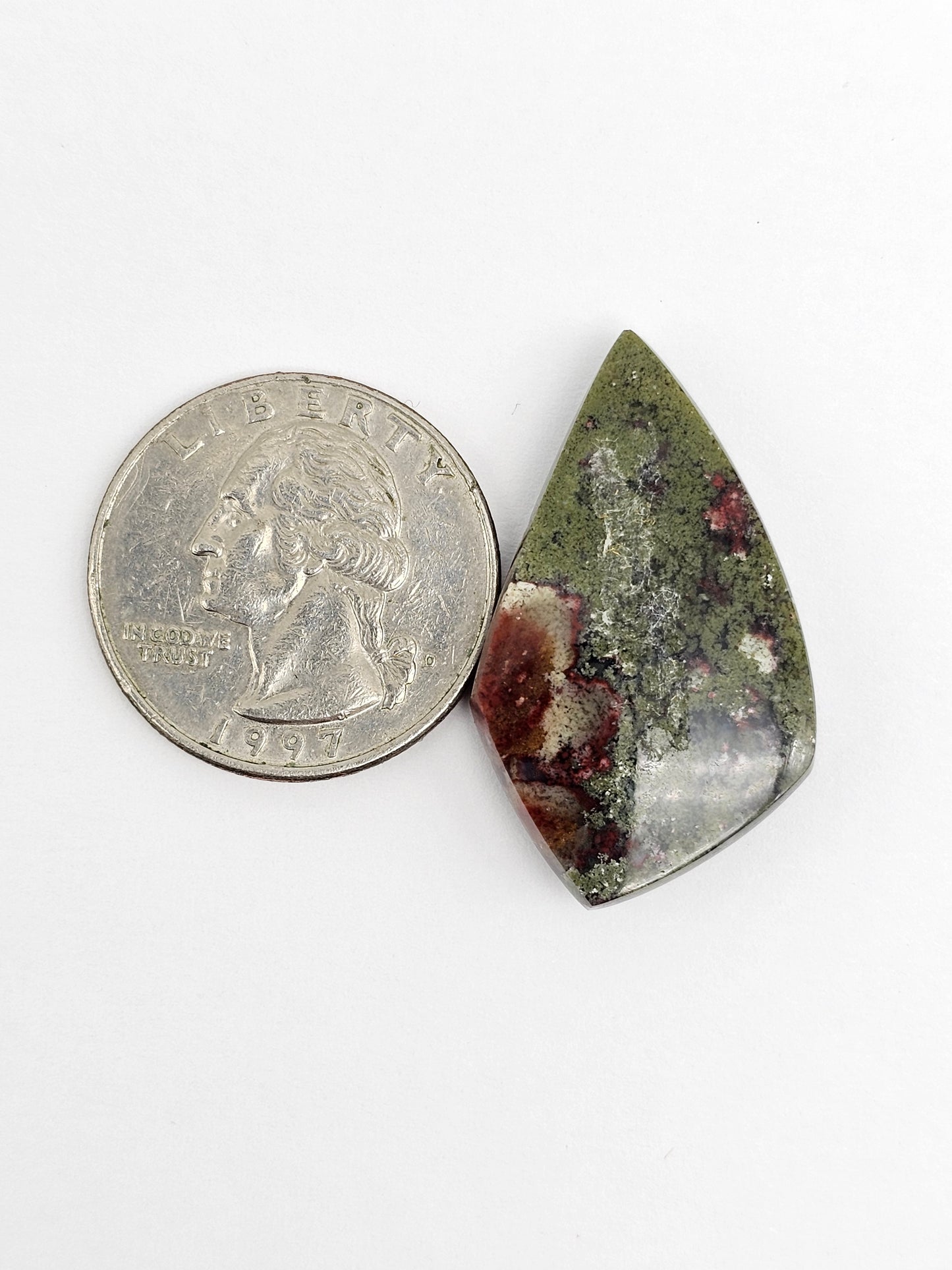 Moss agate cabochon