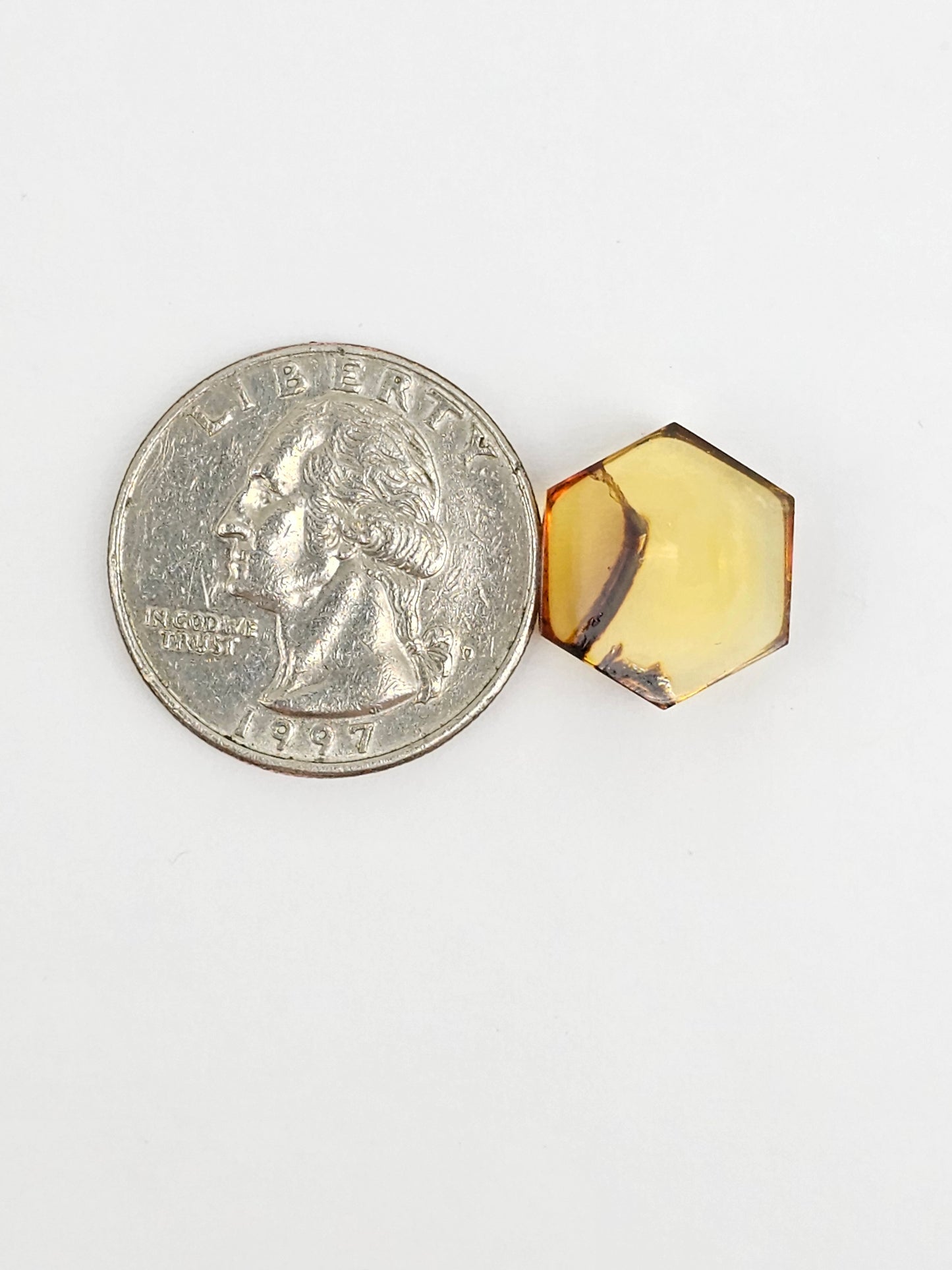 Amber Hexagon Cabochon