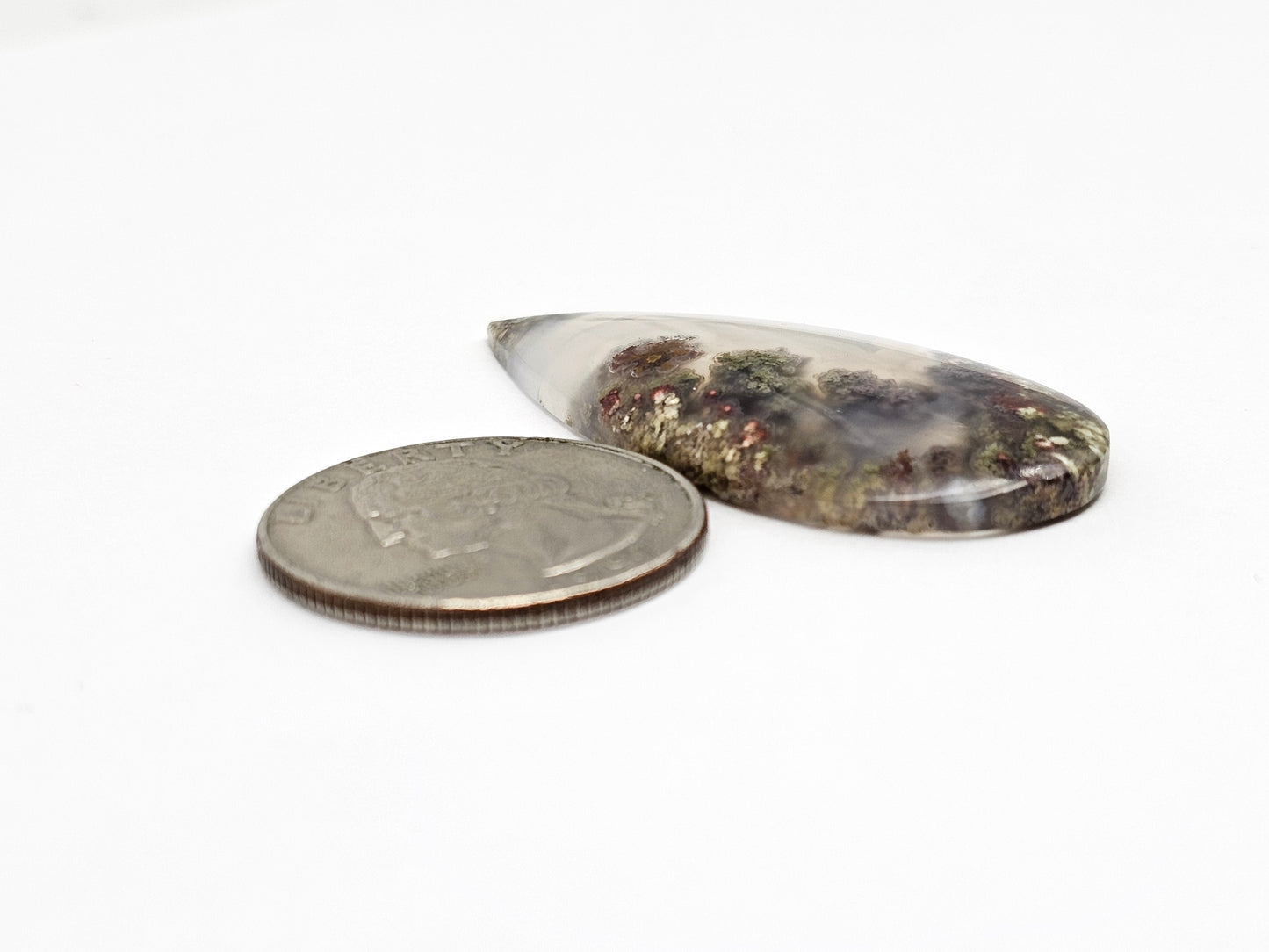 Moss agate cabochon