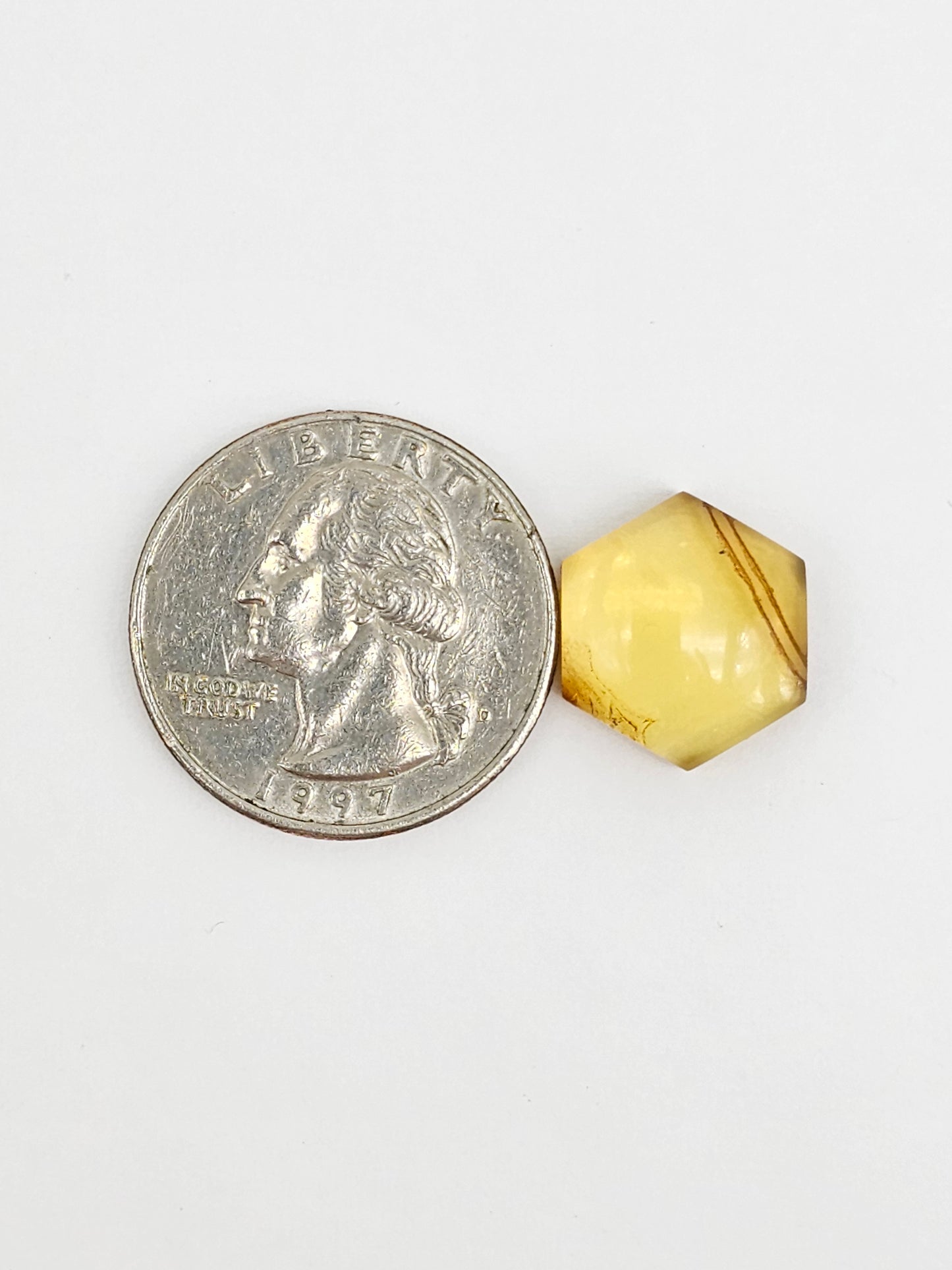 Amber Hexagon Cabochon