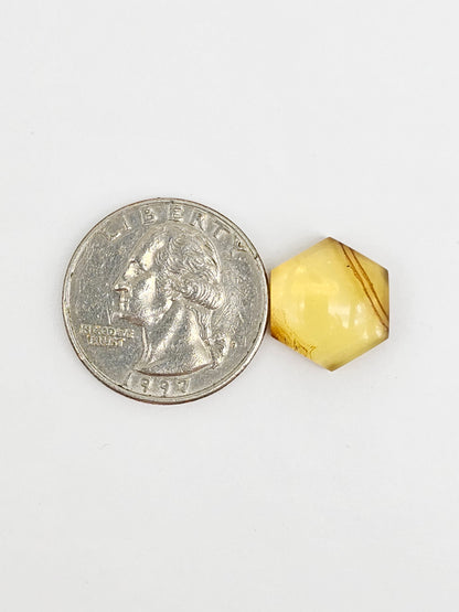 Amber Hexagon Cabochon