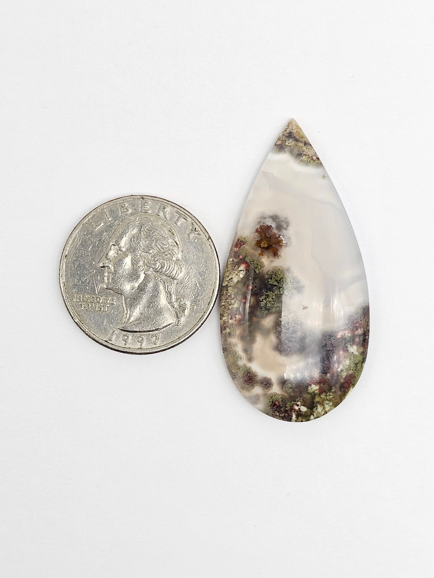 Moss agate cabochon
