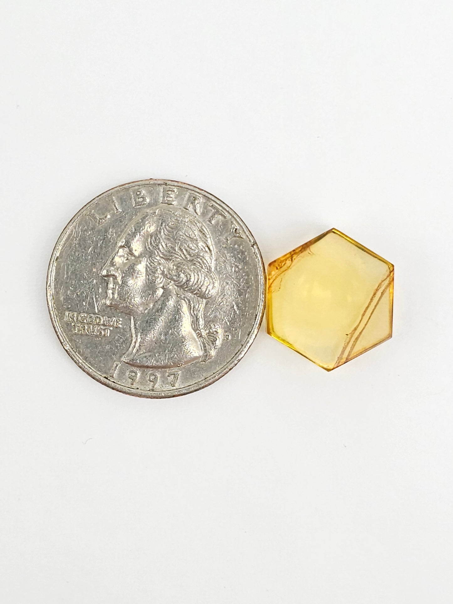 Amber Hexagon Cabochon