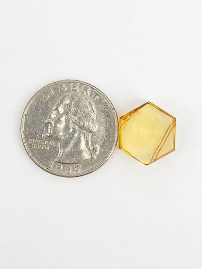 Amber Hexagon Cabochon