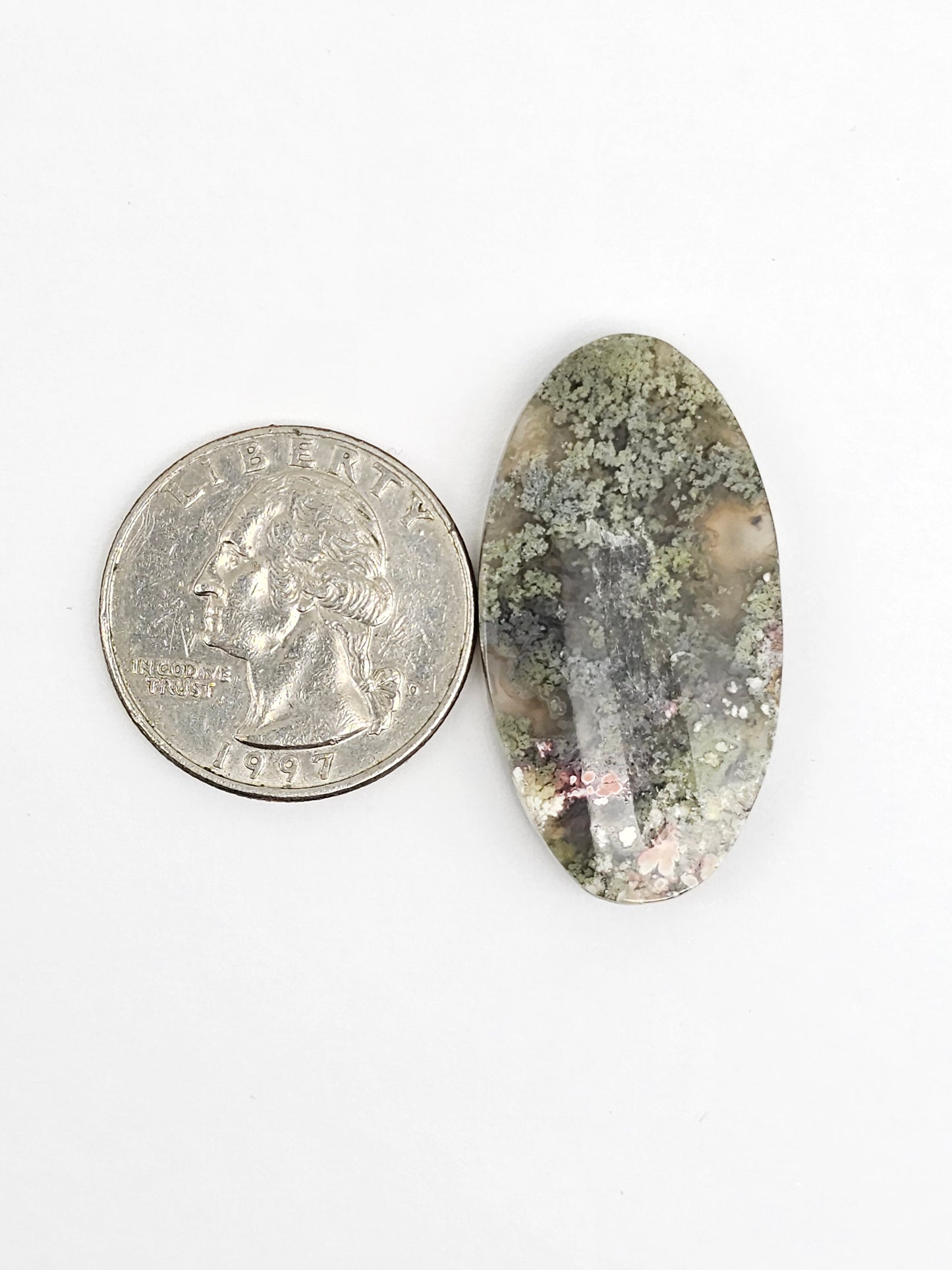Moss agate cabochon