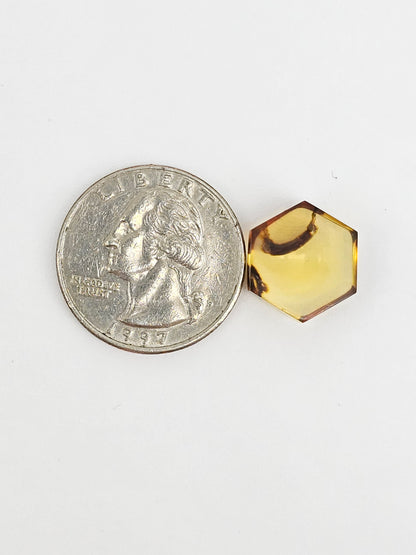 Amber Hexagon Cabochon