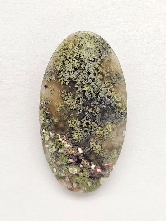 Moss agate cabochon