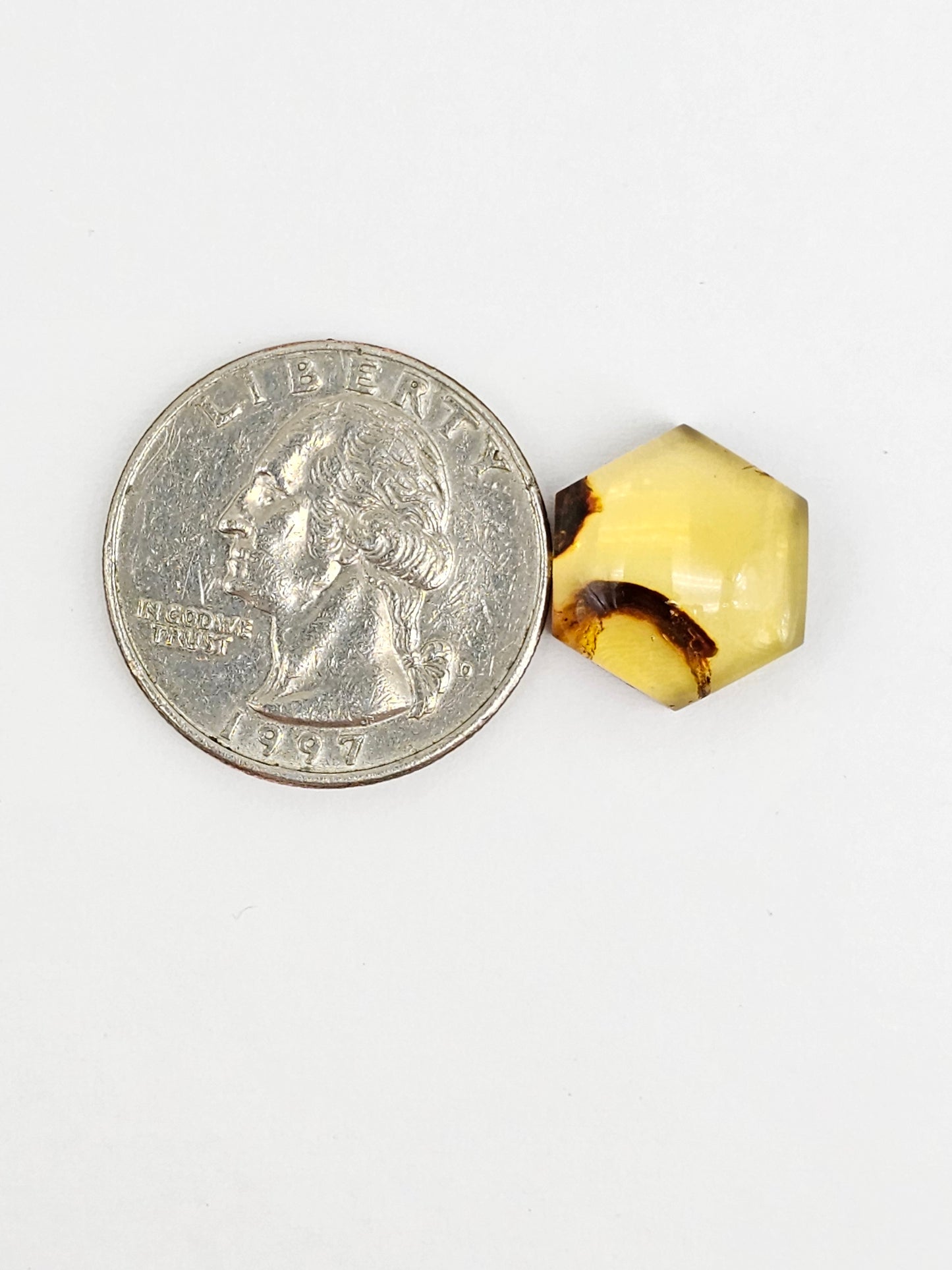 Amber Hexagon Cabochon