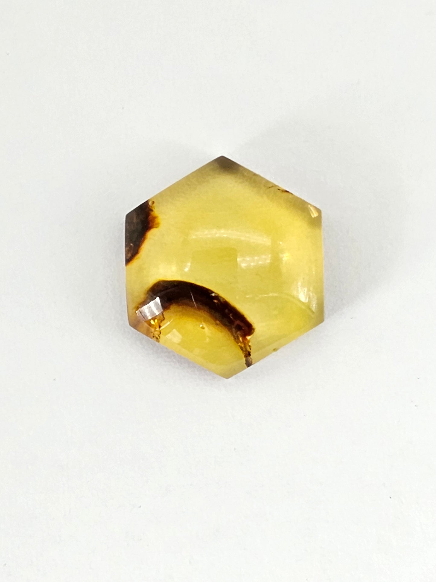 Amber Hexagon Cabochon