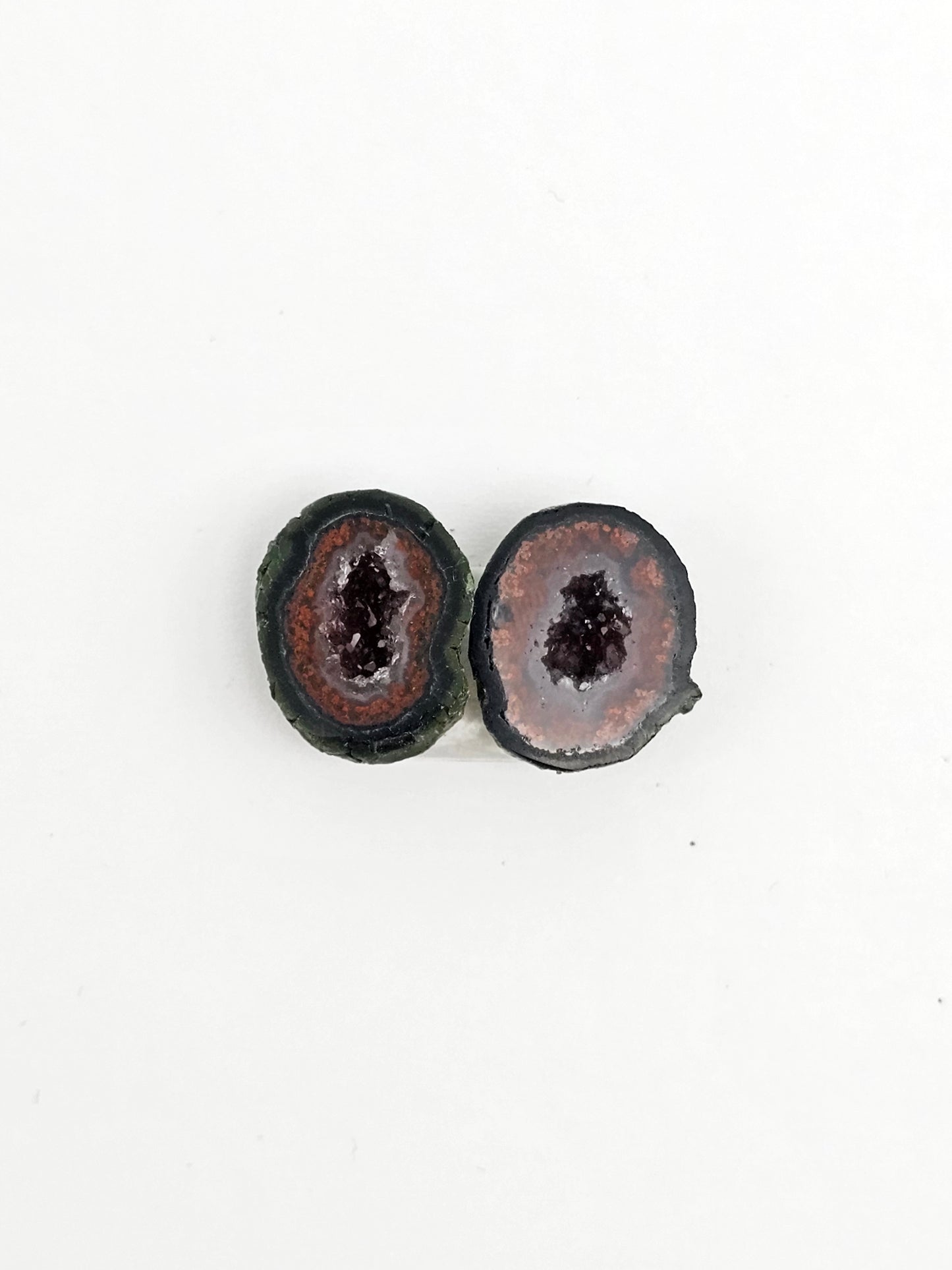Tabasco Geode Cabochon Pair | Natural Mexican Geode