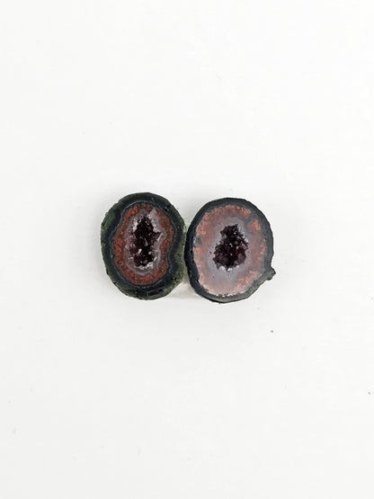 Tabasco Geode Cabochon Pair | Natural Mexican Geode