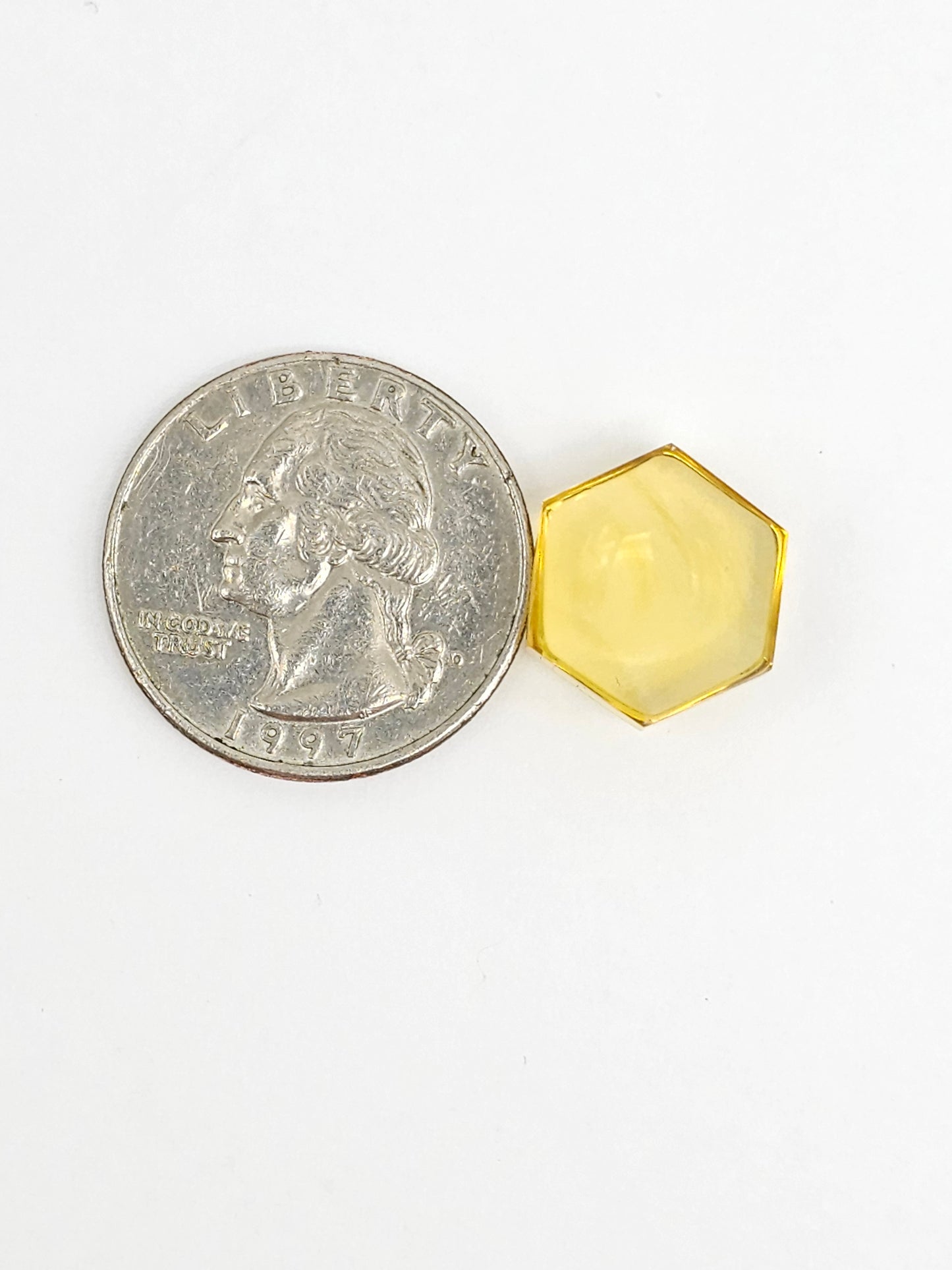 Amber Hexagon Cabochon